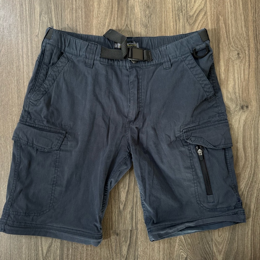 Men's Dark Navy Cargo Shorts with Built-In Web Belt